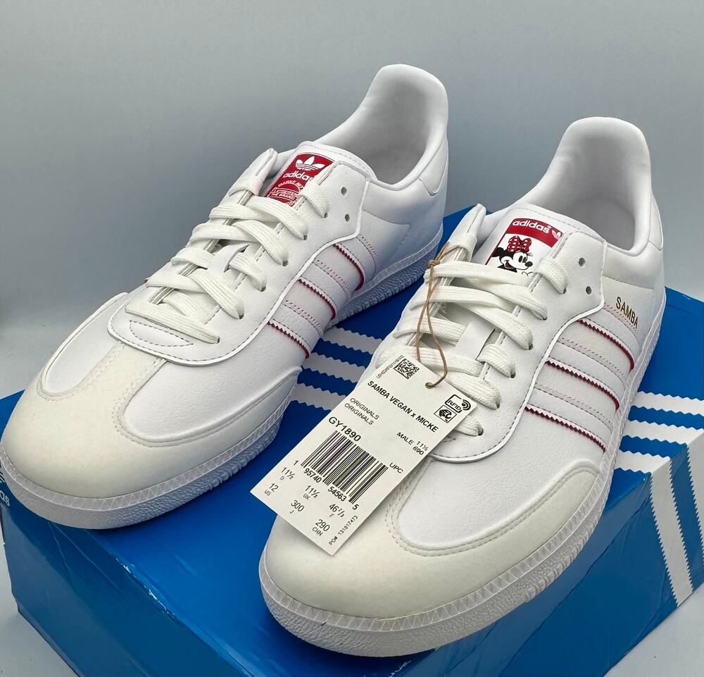 Adidas Originals Samba Vegan x Mickey Mouse White GY1890 Men's Sz 12 # 400